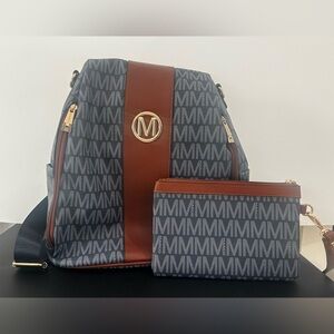 Backpack with matching wristlet